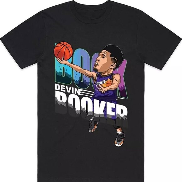 Preston L Tops - Devin Booker NBA Basketball Graphic T-Shirt Hip Hop Style Sports Fan Collector